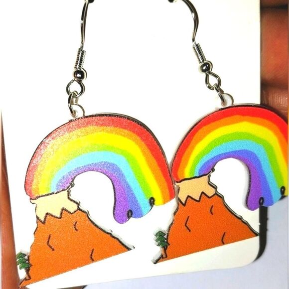 Super cute 5d festive rainbow earrings - Picture 5 of 9